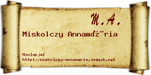 Miskolczy Annamária névjegykártya
