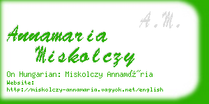 annamaria miskolczy business card